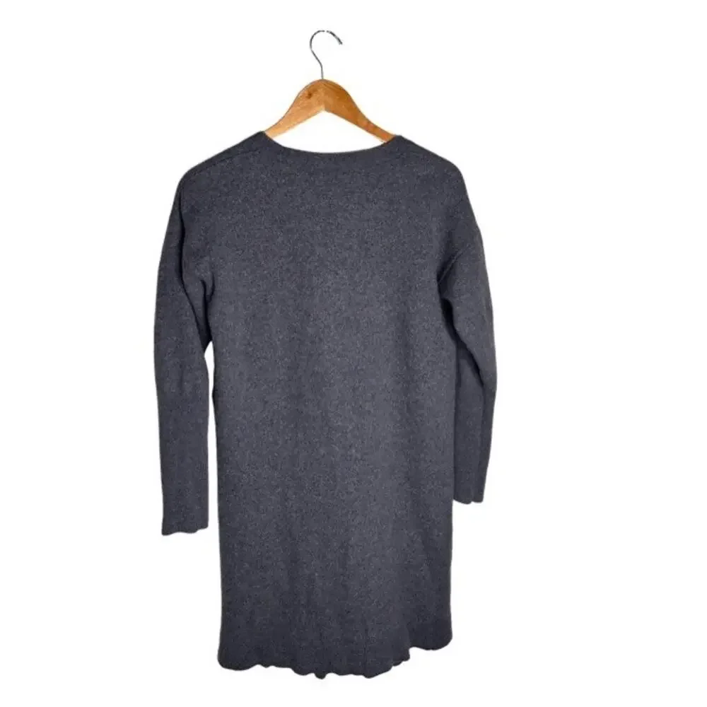 Wilifred Cardigan Duster Blue Size Large Merino Wool Dusky Long Sleeves Buttons